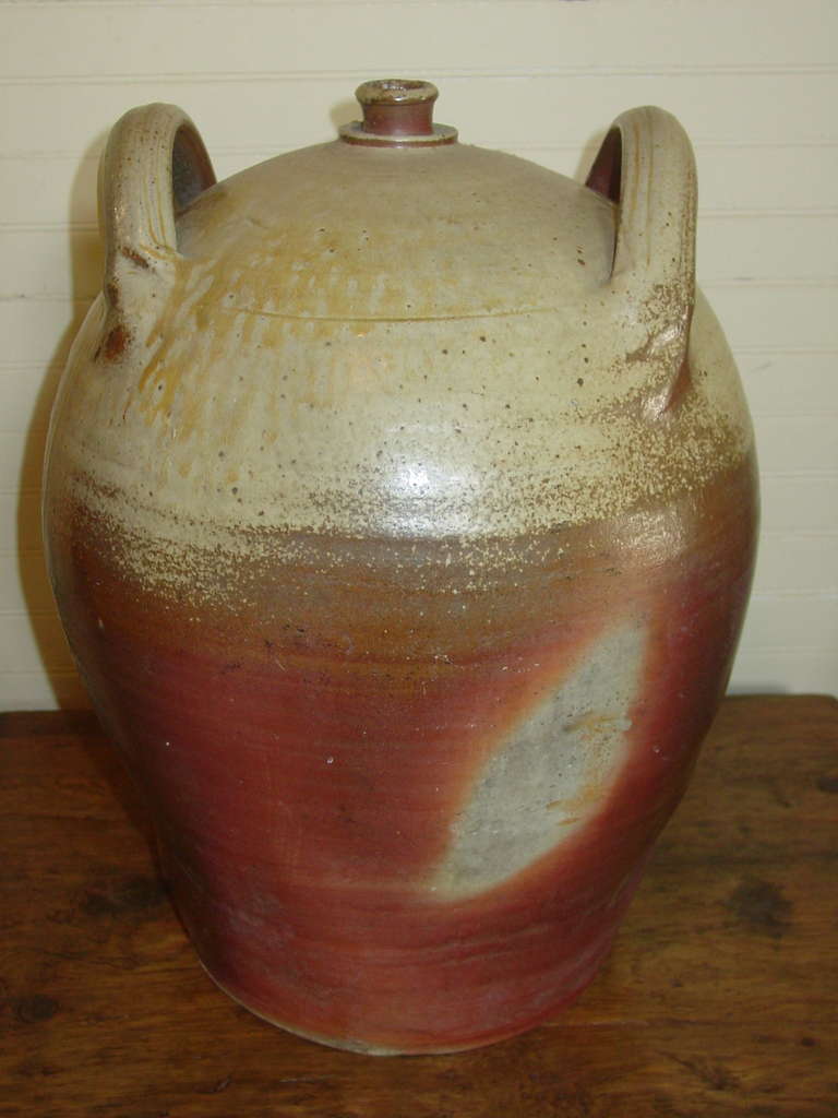 Large French Pottery Cider Pitcher