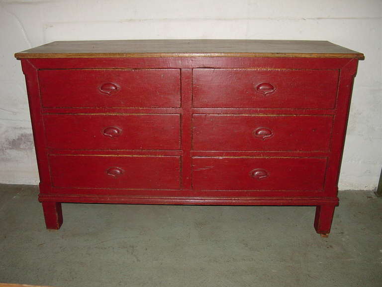 From workshop to bedroom.  Originally from a work shop, this dresser has 6 drawers