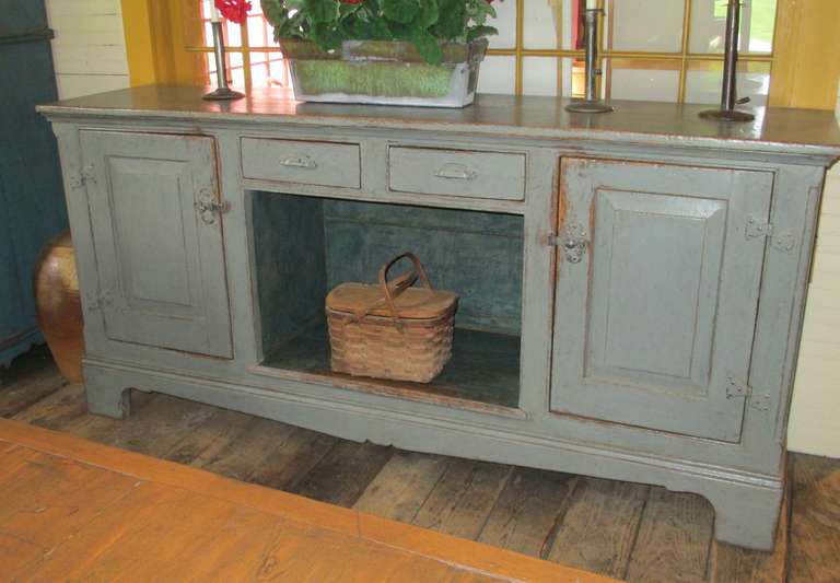 French Provincial Low Buffet with Open Shelf from Quebec