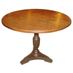 Round Bistro Pedestal Table With Iron Base