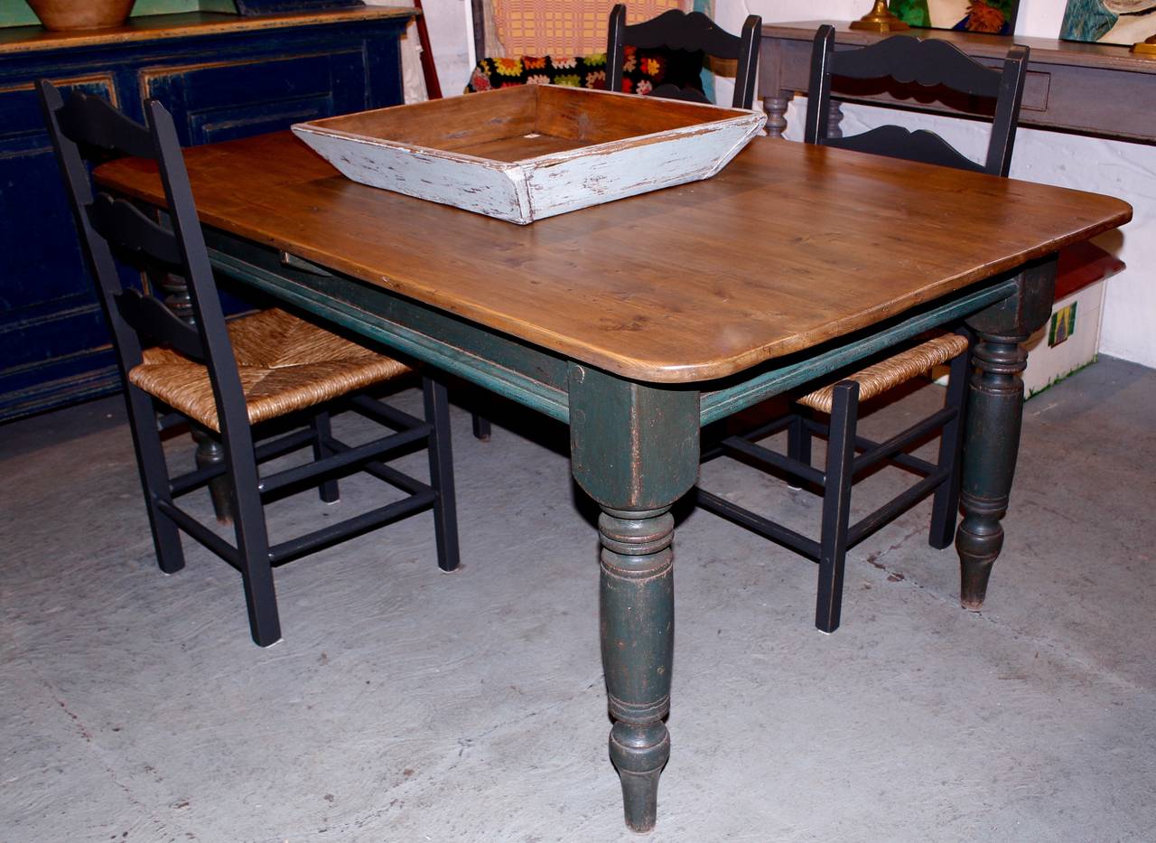 French Provincial Typical Farm Table from Quebec For Sale