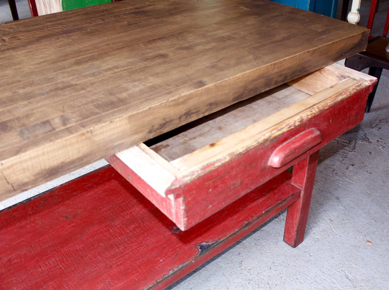 20th Century Industrial Work Counter / Workbench For Sale