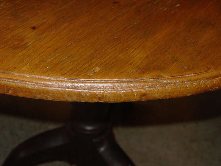 19th Century French Canadian Pedestal Table For Sale