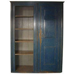 Antique Wonderful Blue Cupboard With One door