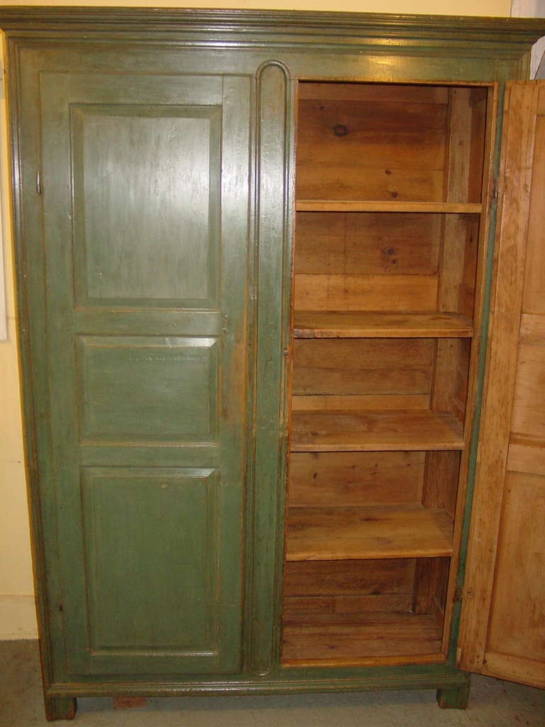 Pine Green Armoire from Quebec For Sale