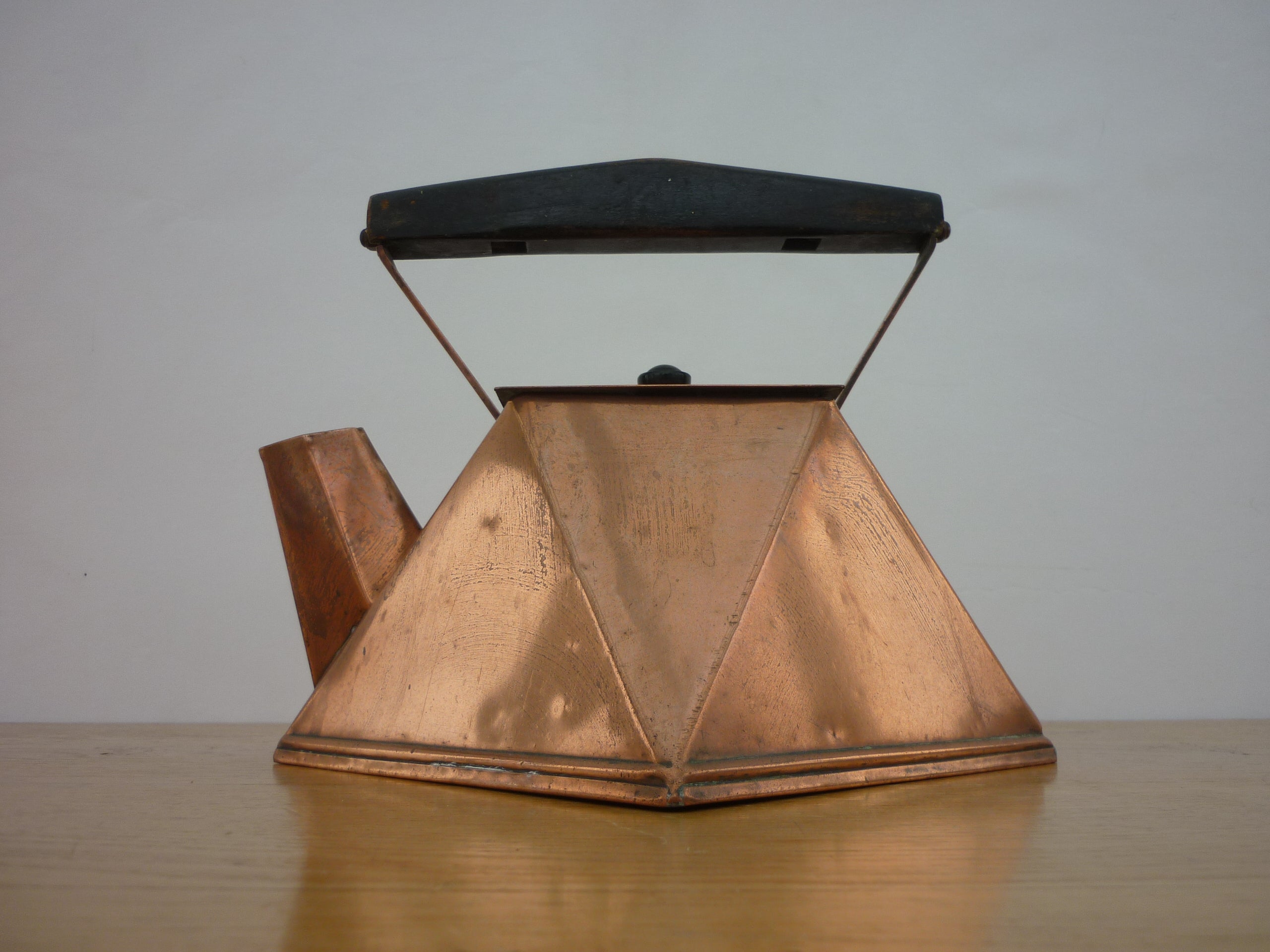 Rare Cubism Copper Kettle For Sale
