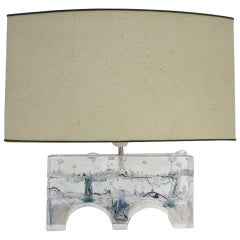 Vintage Fantastic Streaming Water Block Table Lamp