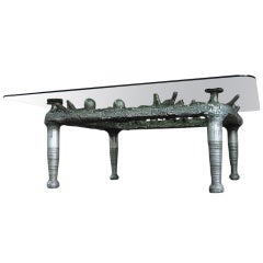 Fabulous "brutalist" Aluminium coffee table
