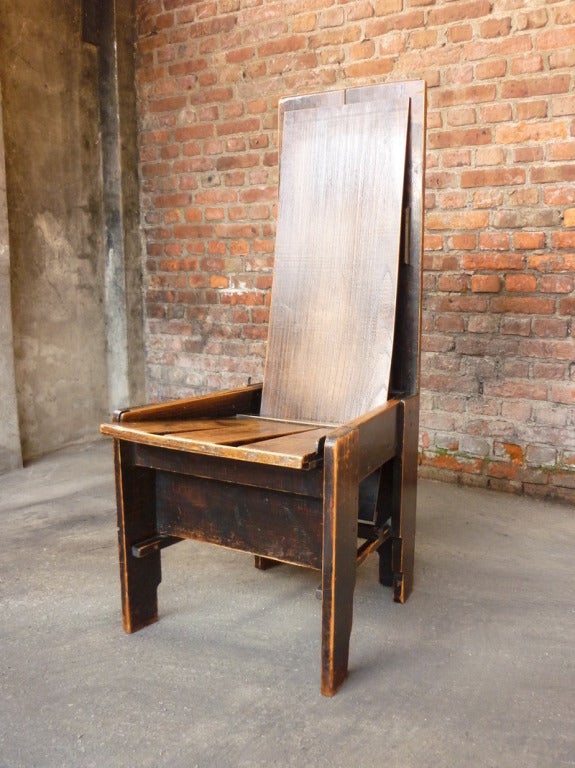 A museum worthy piece of great importance. This chair is made by Frits Spanjaard a Dutch interior designer between 1919 and 1924 for LOV (Labor Omnia Vincit)Oosterbeeksche Meubelfabriek Holland. Frits Spanjaard was a typical 'Haagse stijl