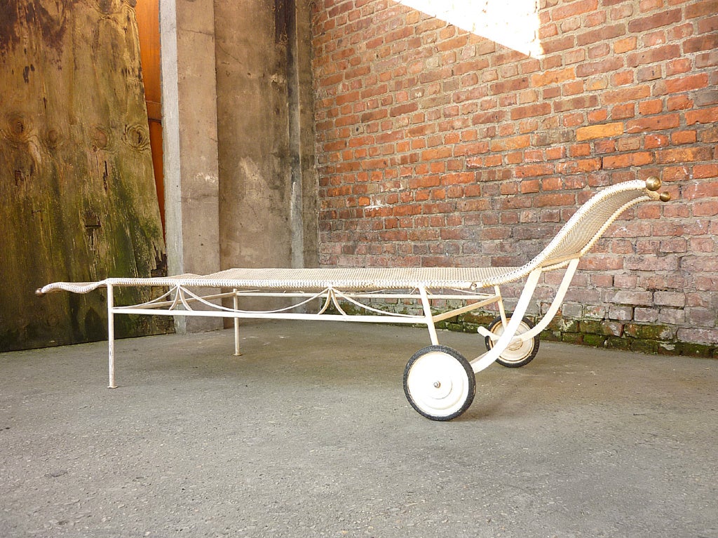 Mid-20th Century French garden chaise longue For Sale