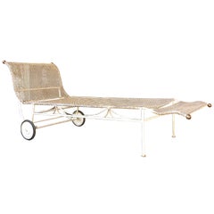 Vintage French garden chaise longue