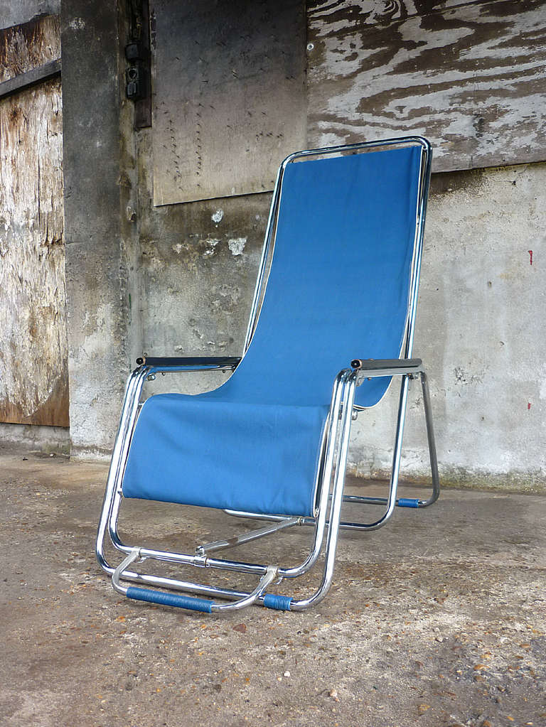Bauhaus Rare Tubular Deck Chair For Sale