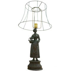 Antique France table lamp by Henri Ple