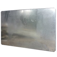 Stainless steel etched "landscape" center table