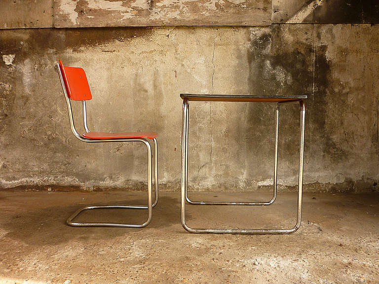 Tubular Bauhaus Working Chair and Table