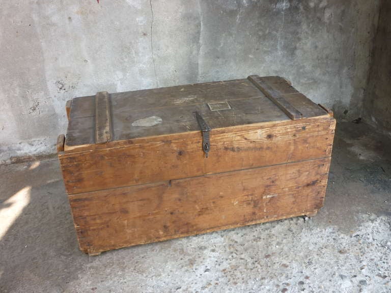 Antique Dutch Staatsspoorwegen coffer trunk