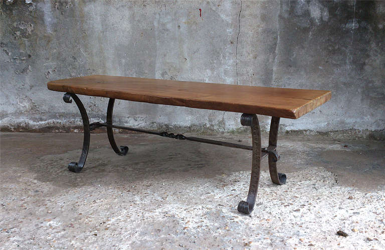French Wrought Iron Tree Trunk Coffee Table For Sale