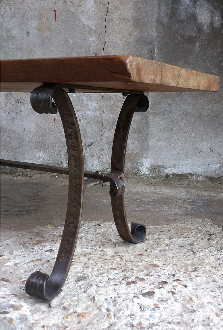 Mid-20th Century Wrought Iron Tree Trunk Coffee Table For Sale