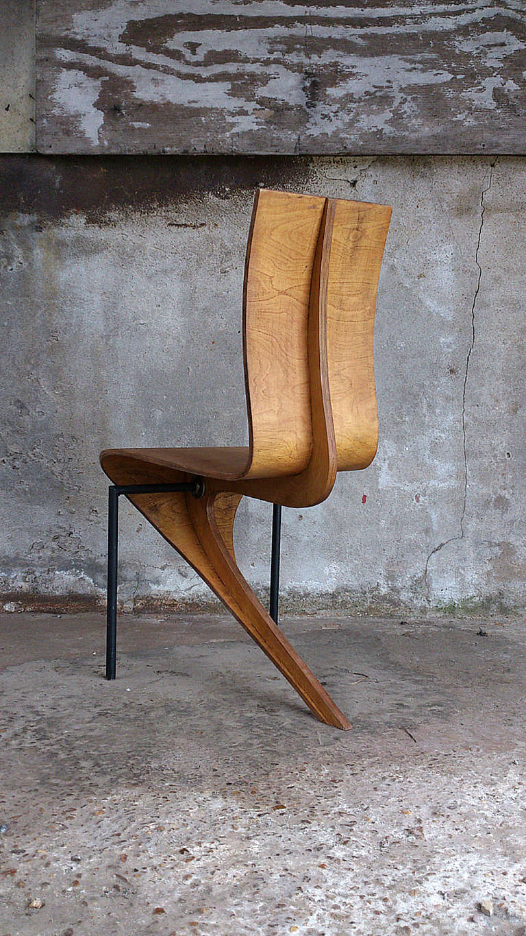 Mid-20th Century Prototype Plywood Spine side chair For Sale