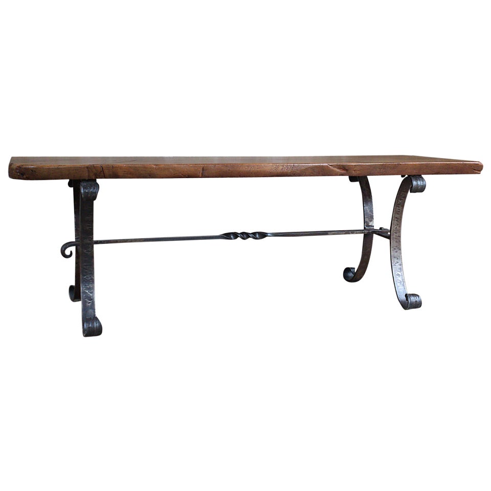 Wrought Iron Tree Trunk Coffee Table For Sale