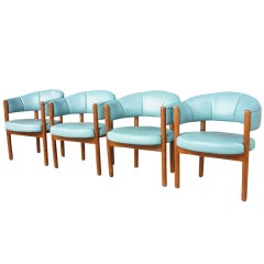 Lovely set (4) of Swiss mid century dining room chairs