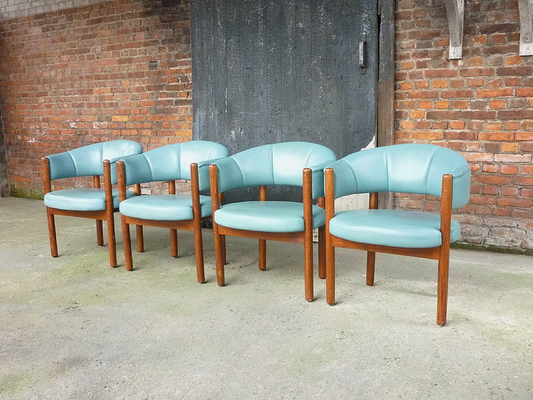 Lovely set (4) of Swiss mid century dining room chairs