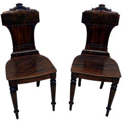 Antique Regency Mahogany Hall Chairs 