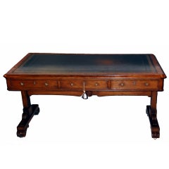 Antique Regency Oak Partners Writing Table