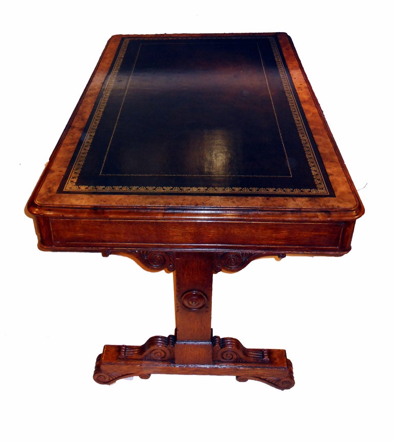 Antique Regency Oak Partners Writing Table