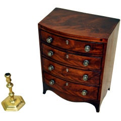 Antique Mahogany Bowfronted Miniature Chest