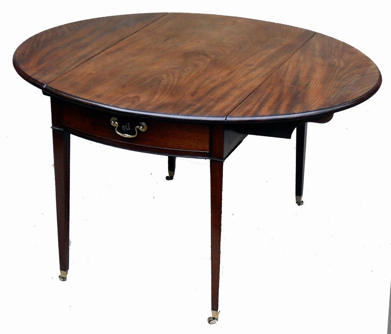 George III Antique Mahogany Oval Pembroke Table