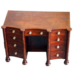 Antique Mahogany Kneehole Desk Dressing Table 