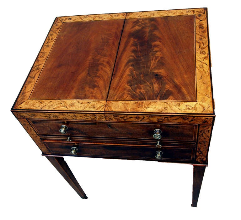 English Antique Georgian Mahogany Dressing Table