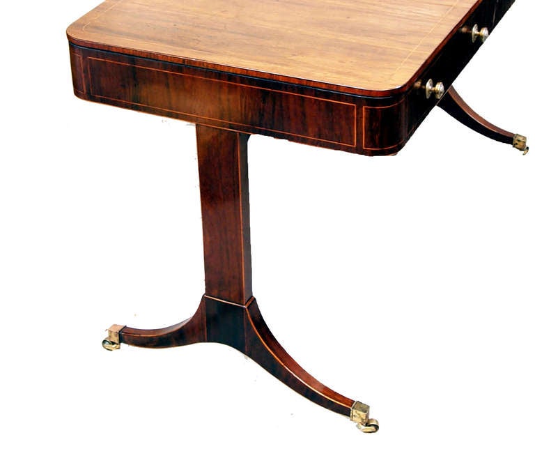 Antique Regency Rosewood Library Table