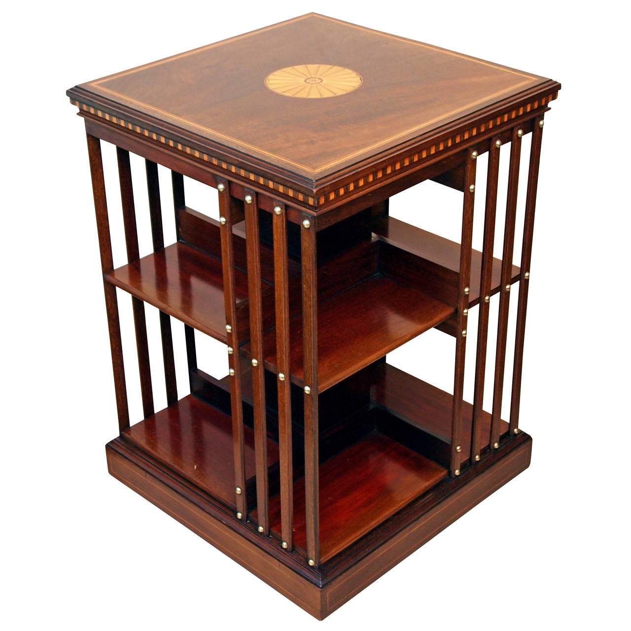 Antique Mahogany Revolving Bookcase at 1stDibs