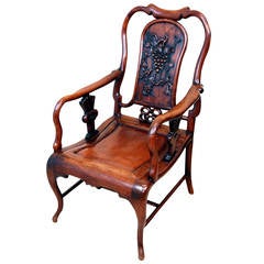 Antique Oriental Hardwood Armchair
