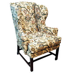 Antique Chippendale Period Mahogany Wing Armchair