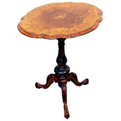 Antique Victorian Burr Walnut Occasional Lamp Table