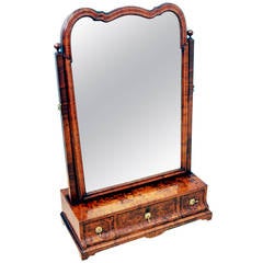 Antique Georgian Walnut Dressing Table Mirror