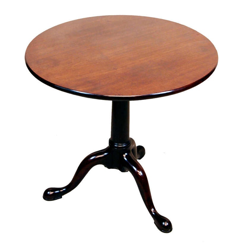 A Good Quality George II Period Mahogany Table Having Superbly
Figured Circular Tilting Top Supported By Birdcage Action Above
Elegant Gun Barrel Turned Column Terminating On Tripod Base
And Pad Feet