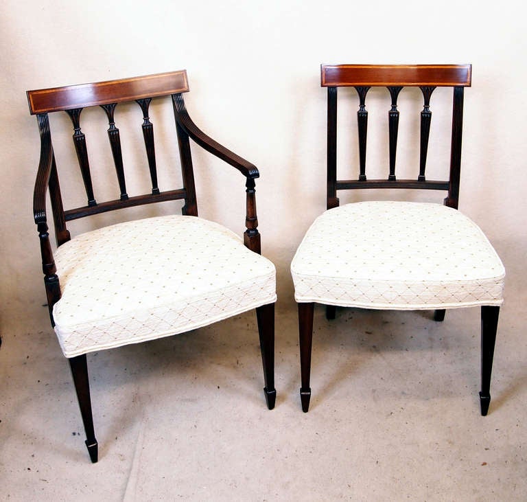 Georgian Antique Set of Ten Mahogany Dining Chairs