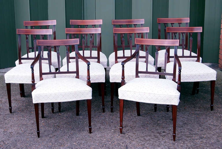 18th Century and Earlier Antique Set of Ten Mahogany Dining Chairs