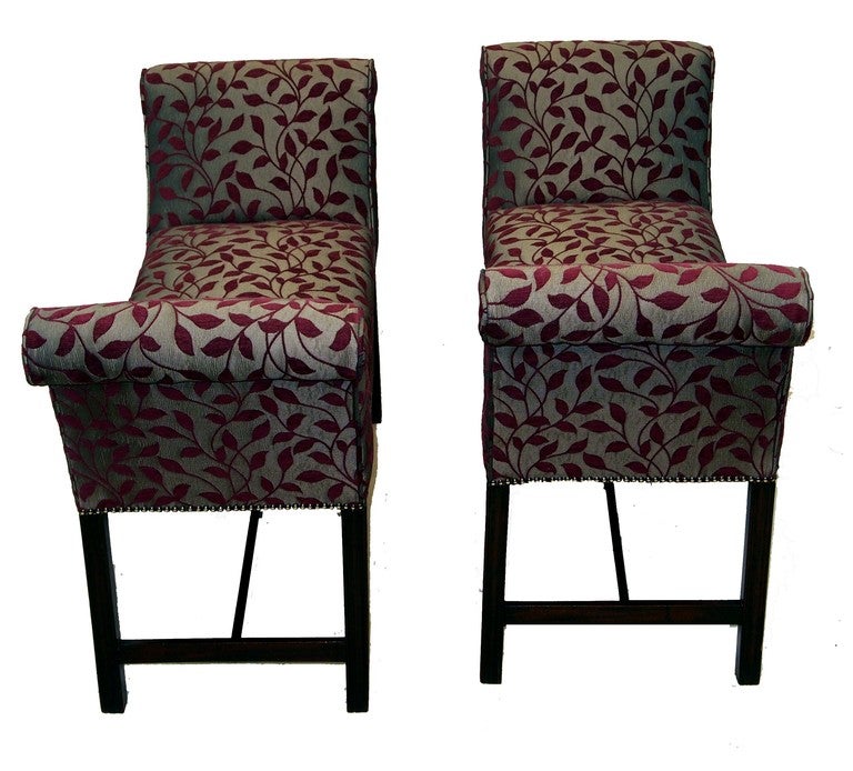 Antique Mahogany Pair of Window Seats For Sale at 1stdibs