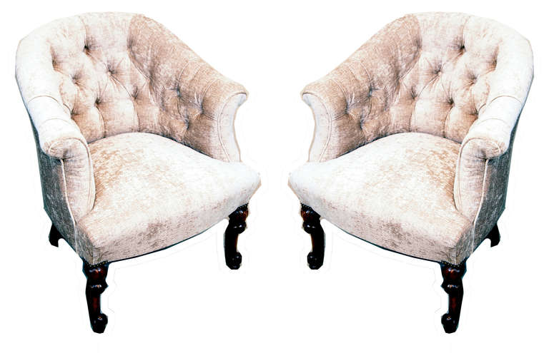 Antique 19th Century Pair Library Tub Chairs