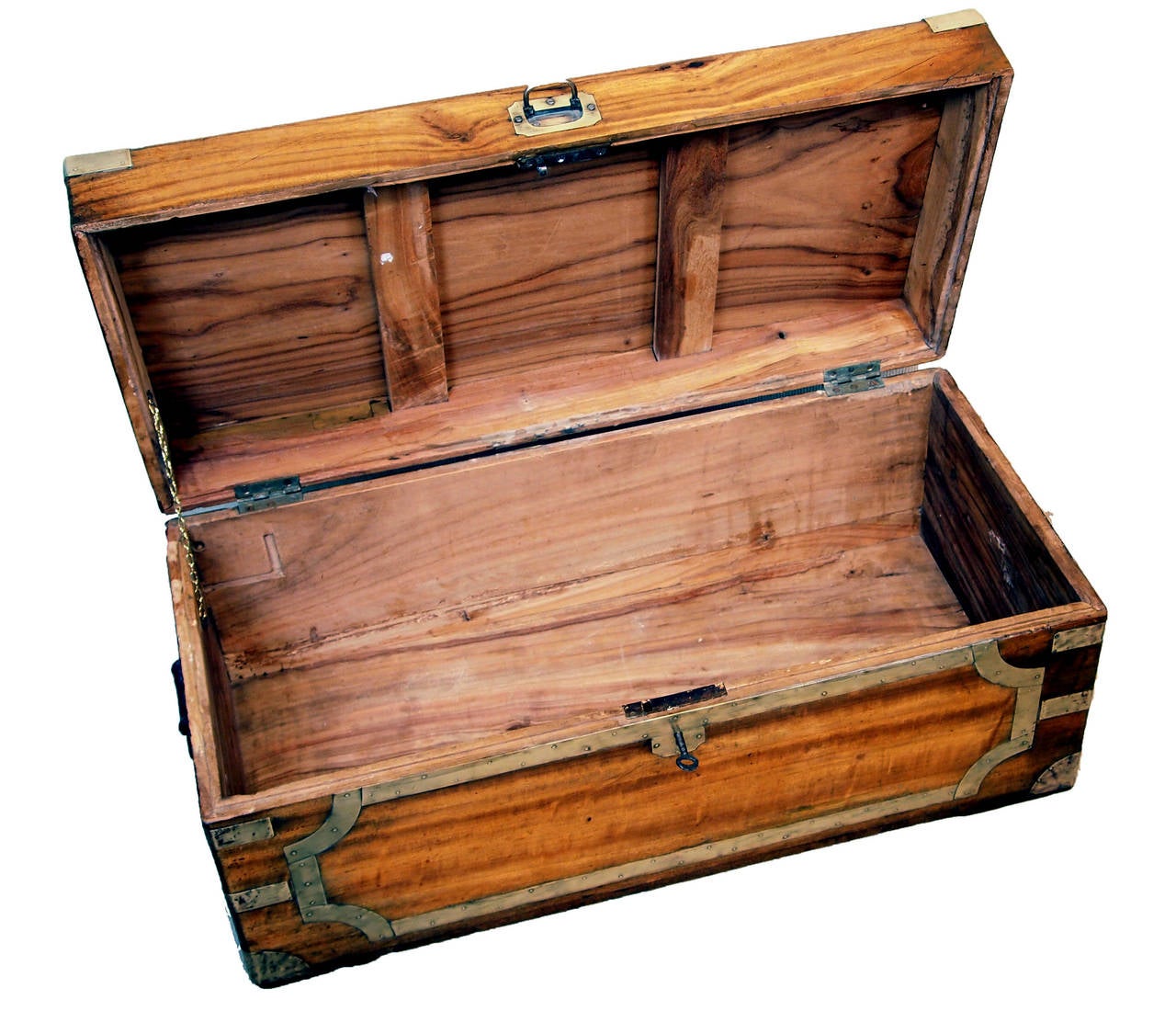 Antique Camphor Wood Military Campaign Trunk