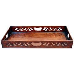 Antique Georgian Chippendale Mahogany Tray