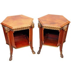 Antique Pair of Mahogany Lamp or Book Tables