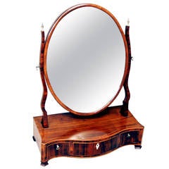Antique Georgian Mahogany and Padouk Dressing Table Mirror