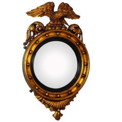 Antique Gilt Convex Mirror 7