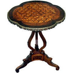Antique Parquetry Top Occasional Table 